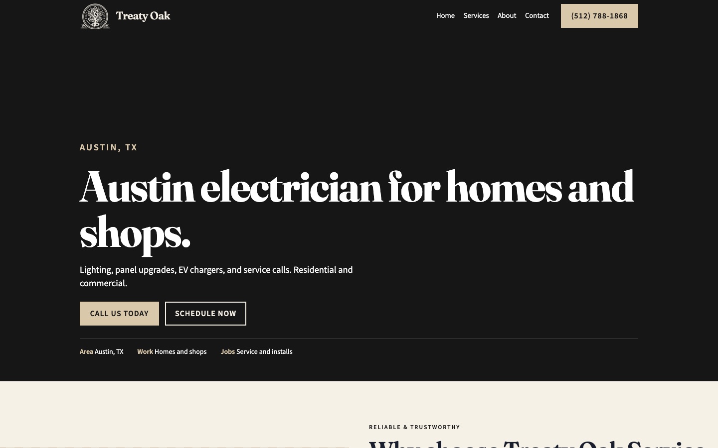 Treaty Oak Service Co. homepage