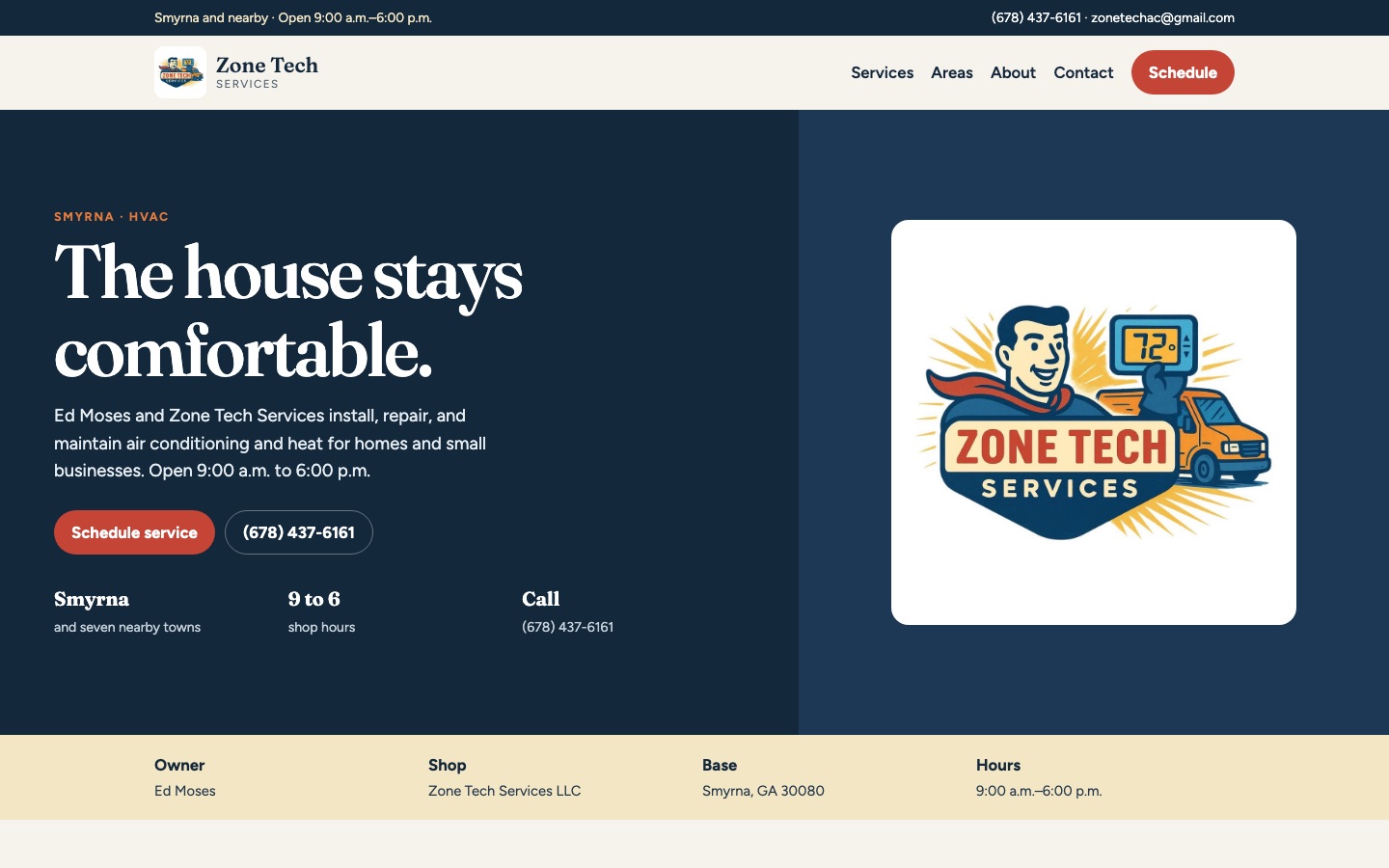 Zone Tech Services homepage